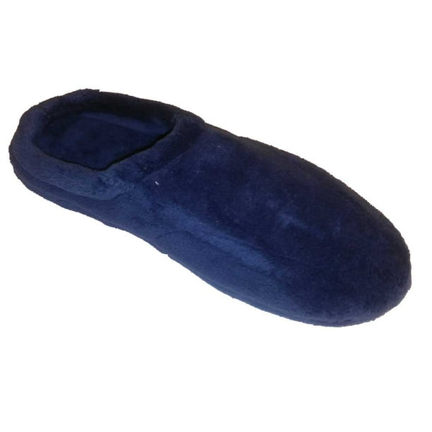 Womens Ladies Touch Fastening Slippers Navy Blue Washable Zedzzz Sizes 3 to 8